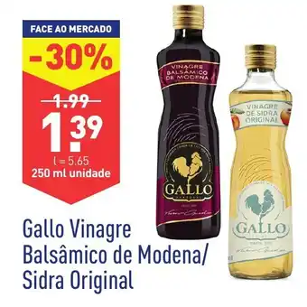 ALDI Gallo Vinagre Balsâmico de Modena/Sidra Original 250ml promoção