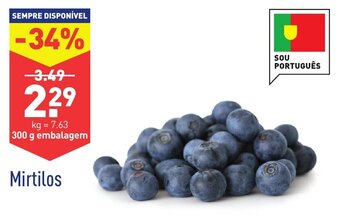ALDI Mirtilos 300g promoção