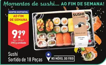ALDI No Móvel Do Frio Sushi Sortido de 18 Peças 390g promoção