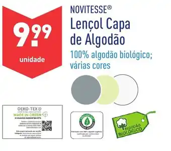 ALDI Novitesse Fronhas de Algodão 140x200-160x200cm promoção