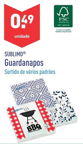 ALDI Sublimo Guardanapos promoção