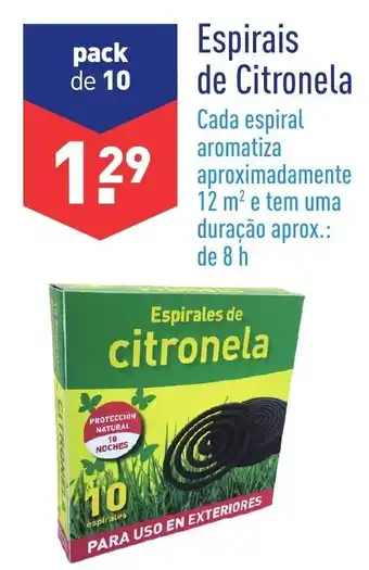 ALDI Espirais de Citronela 10 promoção