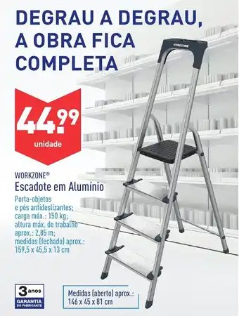ALDI Workzone Escadote em Alumínio 159,5x45,5x13cm promoção