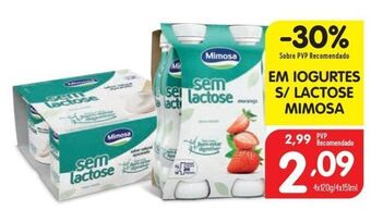 Minipreço Iogurte sem lactose mimosa promoção