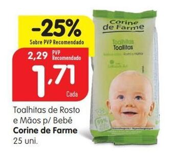 Toalhas umedecidas corine de farme