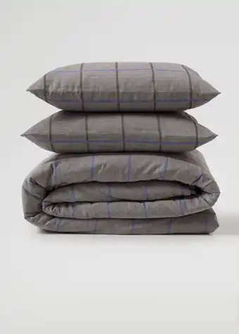Mango Capa de edredão de algodão aos quadrados 260 x 240 cm promoção