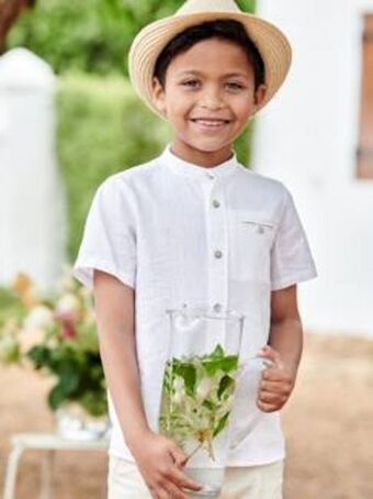 Vertbaudet Camisa aos quadrados, para menino - castanho escuro... promoção
