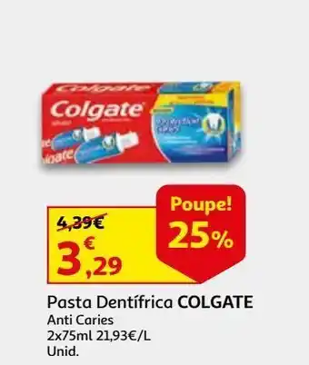 Auchan Pasta dentífrica colgate anti caries 2x75ml promoção