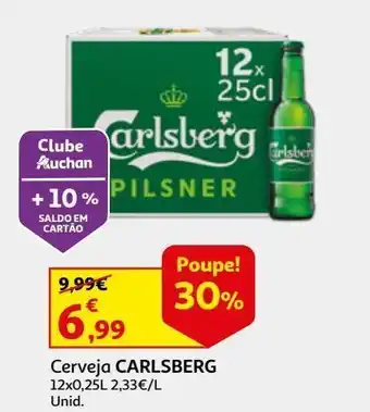 Auchan Cerveja carlsberg 12x0.25 l promoção