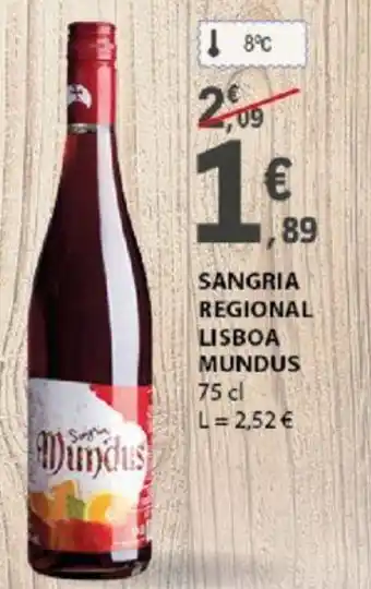 E.Leclerc Sangria Regional Lisboa Mundus 75cl promoção