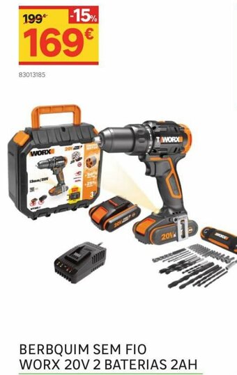 Berbqium Sem Fio Worx 20v 2Baterias 2AH