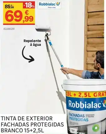 Leroy Merlin Tinta De Exterior Fachadas Protegidas Branco 15+2,5L promoção