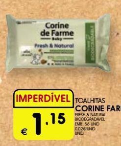 Toalhas umedecidas corine de farme