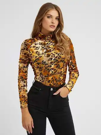 Body de veludo estampado animalier