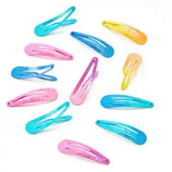 Claire's Neon ombre glitter snap hair clips - 12 pack promoção