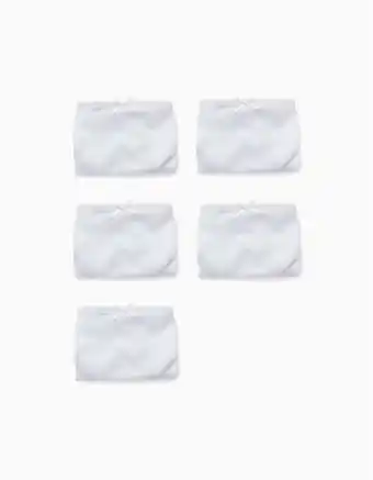 5 cuecas lisas para menina, branco