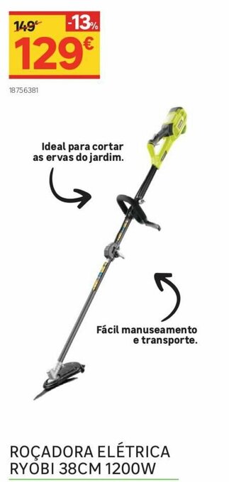 Leroy Merlin Roçadora Elétrica Ryobi 38cm 1200w promoção