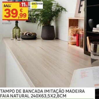 Leroy Merlin Tampo de Bancada Imitação Madeira Faia Natural 240x63,5x2,8cm promoção