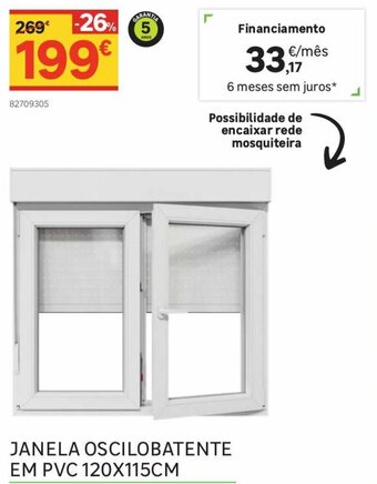 Leroy Merlin Janela Oscilobatente em PVC 120x115cm promoção
