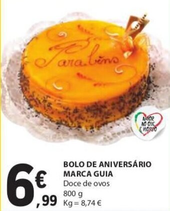 E.Leclerc Bolo de Aniversário Marca Guia 800g promoção