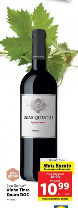 Lidl Duas Quintas Vinho Tinto Douro DOC 0.75L promoção