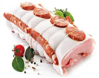 Auchan Roti lombo porco recheado chouriço kg promoção