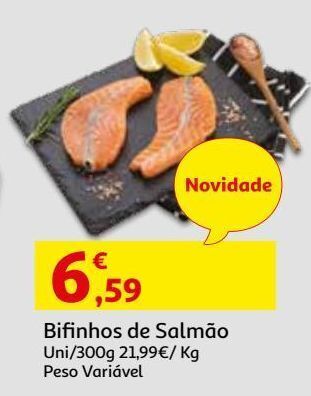 Auchan Bifinhos de salmão kg promoção