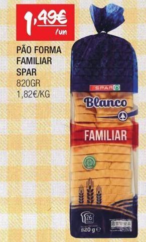 Spar Pão de forma spar promoção