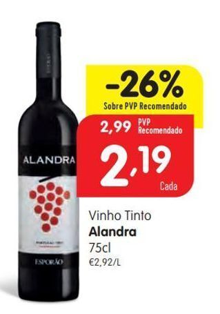 Minipreço Vinho tinto alandra promoção