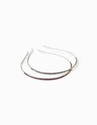 Zippy Pack 2 bandoletes com brilhantes para menina, prateado/rosa promoção