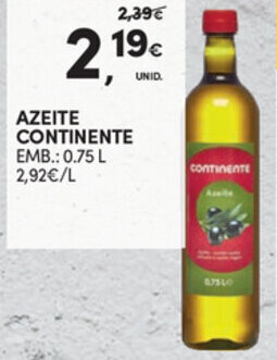 Continente Azeite Continente 0,75L promoção