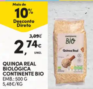 Continente Quinoa Real Biológica Continente 500g promoção