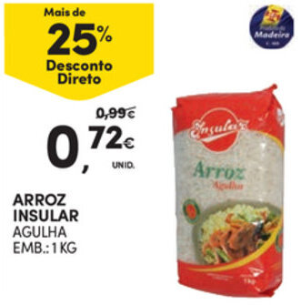 Continente Arroz Insular 1kg promoção