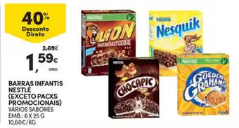 Continente Barras Infantis Nestlé 6x25g promoção