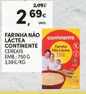 Continente Farinha Não Láctea Continente 750g promoção