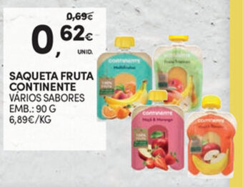 Continente Saqueta de Fruta Continente 90g promoção