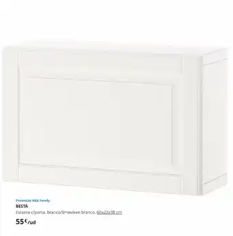 IKEA Bestå Estante c/ porta, branco/ Smeviken branco 60x22x38cm promoção