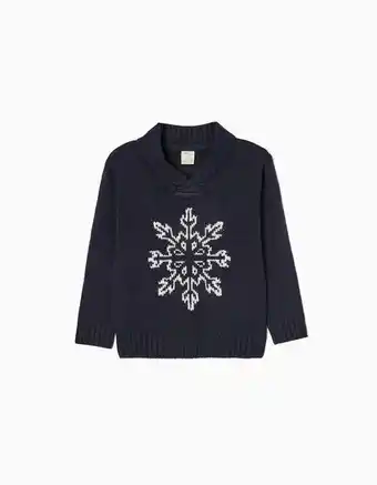 Zippy Camisola de malha com jacquard para menino, azul escuro promoção