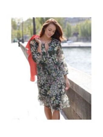 Venca Vestido de gaze com estampado floral promoção