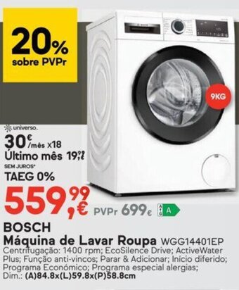 Worten Bosch Máquina de Lavar Roupa promoção