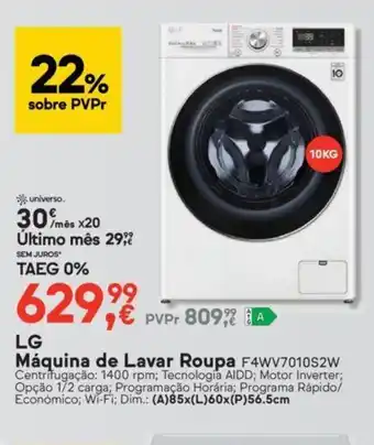Worten LG Máquina de Lavar Roupa promoção