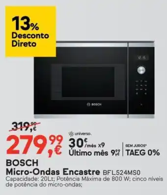 Worten Bosch Micro Ondas Encastre promoção