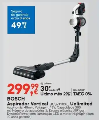 Worten Bosch Aspirador Vertical promoção