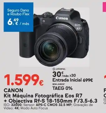 Worten Canon Kit Máquina Fotográfica eos R7 promoção