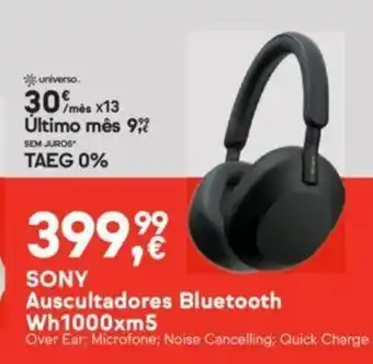 Sony Auricultadores Bluetooth Wh1000xm5