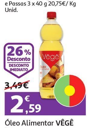 Auchan Óleo alimentar vegê 1l promoção