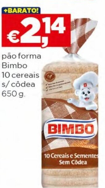 Bolama Pão forma Bimbo 10 cereais s/ côdea 650g promoção