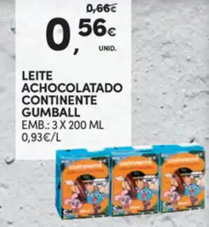 Continente Leite Achocolatado Continente Gumball 3x200ml promoção