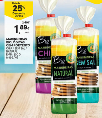Continente Marinheiras Biológicas Cem Porcento 200g promoção