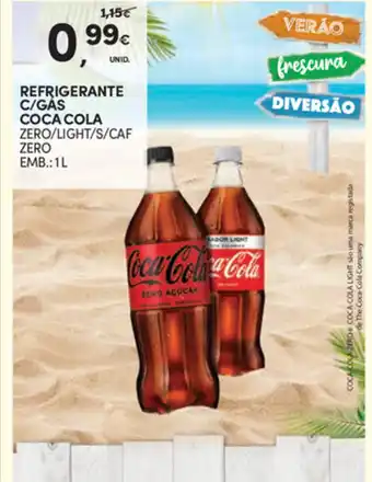 Continente Refrigerante C/ Gás Coca-Cola 1L promoção